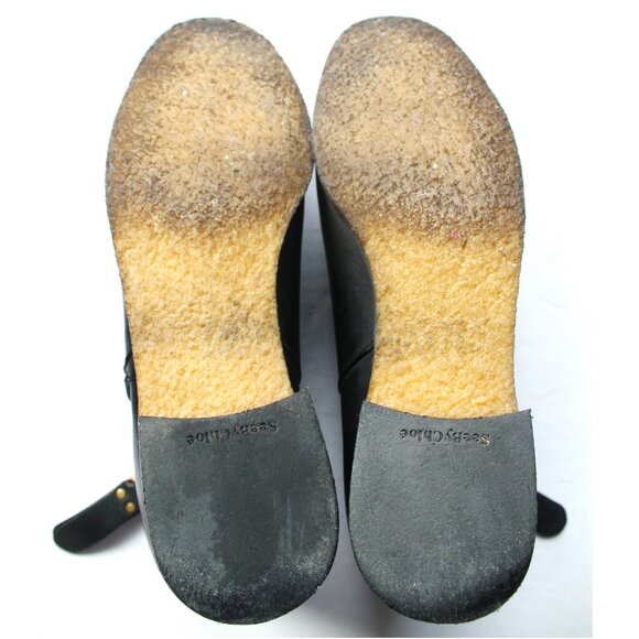 See by Chloe Jamie Leather Ankle Boot / Size 37.5 / Black Rubber Sole - Picture 9 of 11